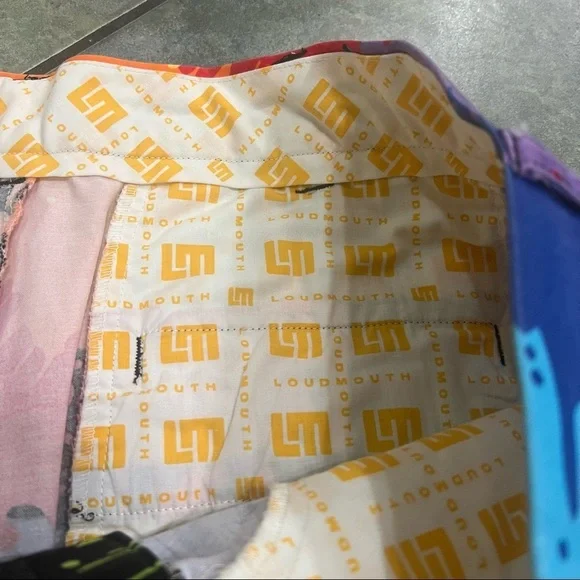 Loudmouth Paint Splatter Men’s Golf Pants Sz 35 Black Golfing Chino Retro Preppy - Picture 2 of 10